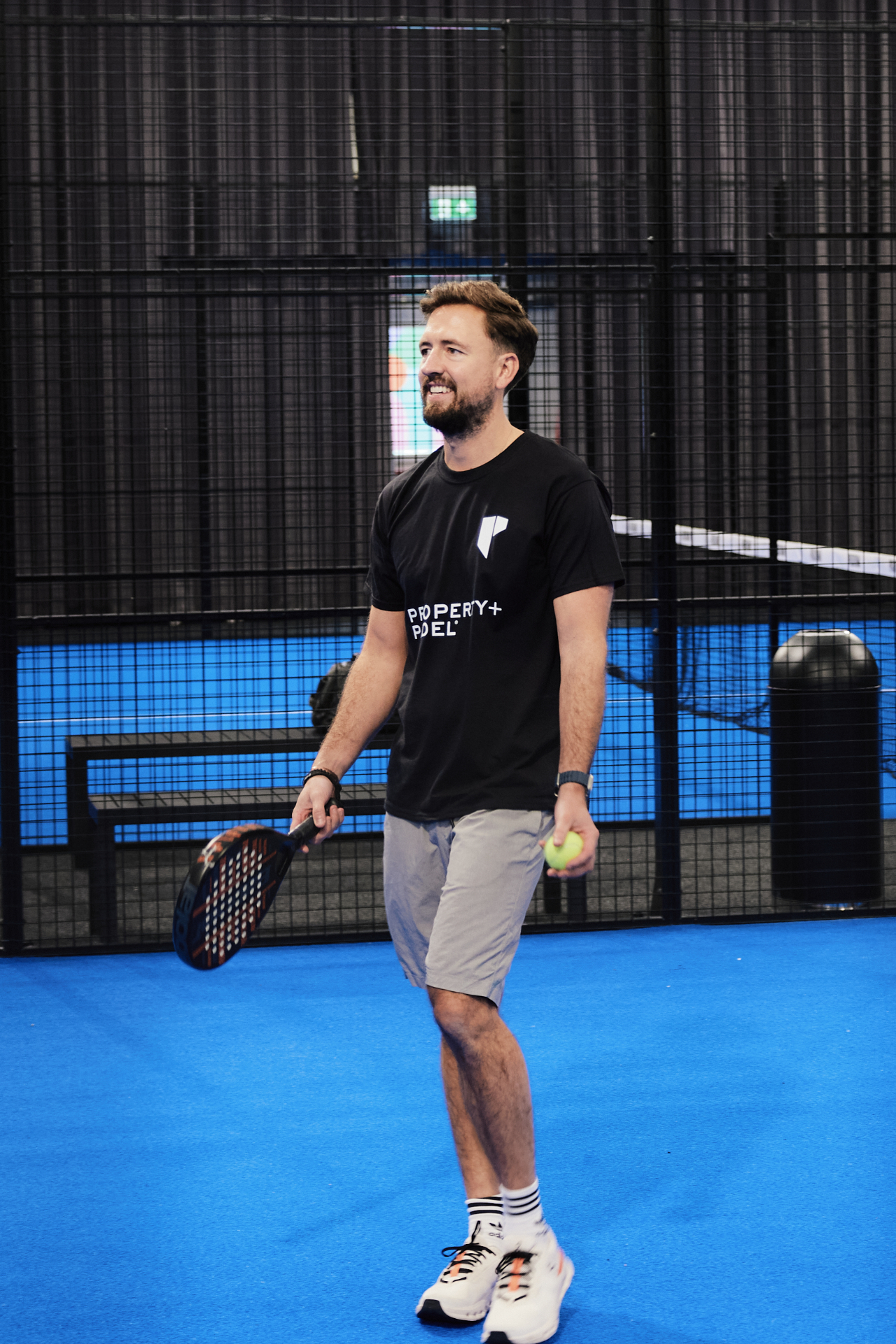 Padel match in play at a Property+Padel event